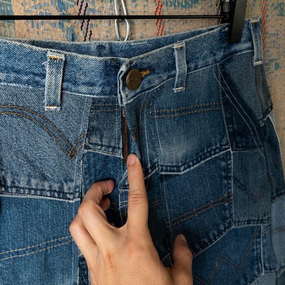 Custom upcycled patchwork skirt - Picture 5 of 7